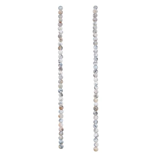 Black & White Fire Agate Round Beads by Bead Landing